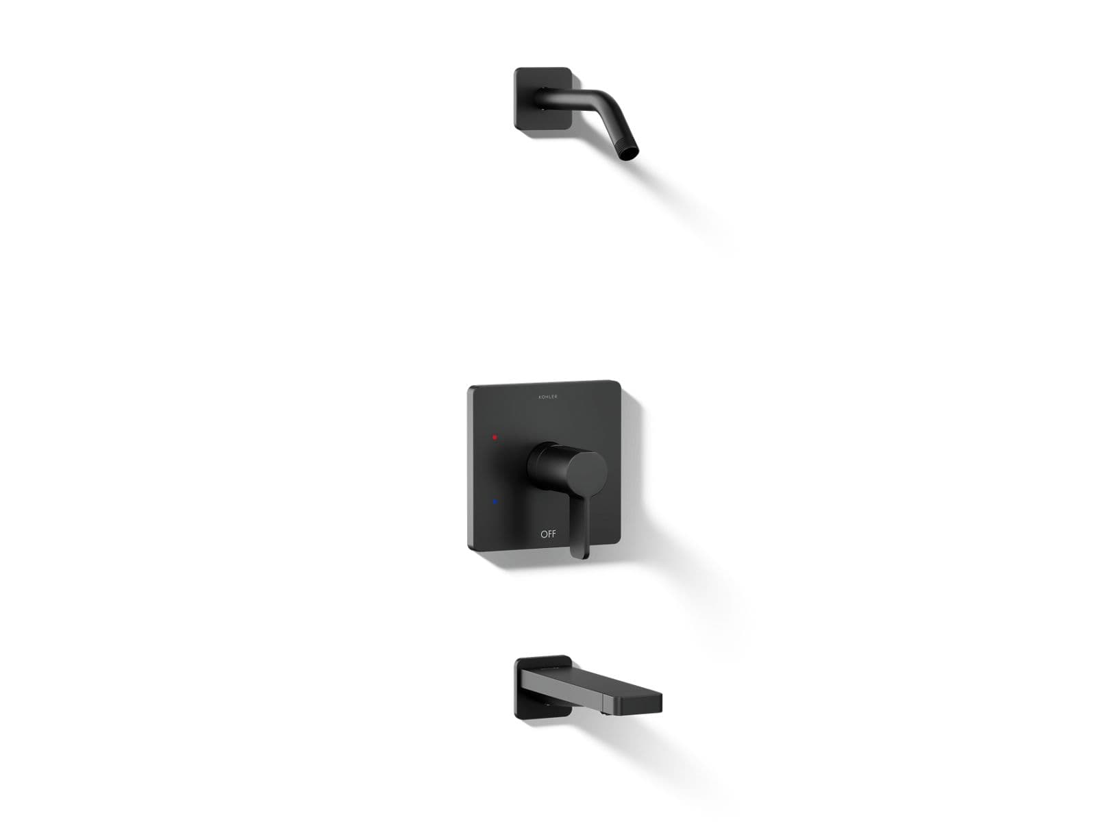 Kohler Parallel Rite-Temp bath and shower trim kit, without showerhead - Matte Black by Kohler