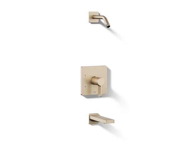 Kohler Parallel Rite-Temp bath and shower trim kit, without showerhead - Vibrant Brushed Bronze