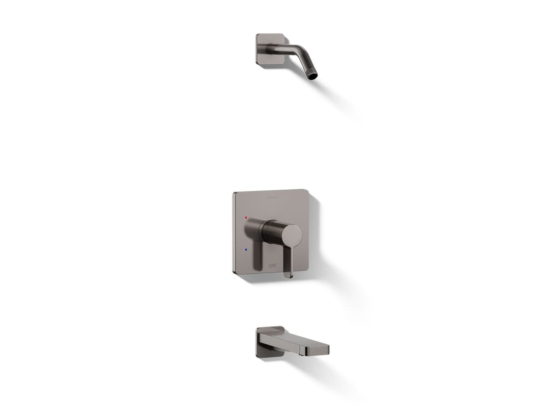 Kohler Parallel Rite-Temp bath and shower trim kit, without showerhead - Vibrant Titanium by Kohler