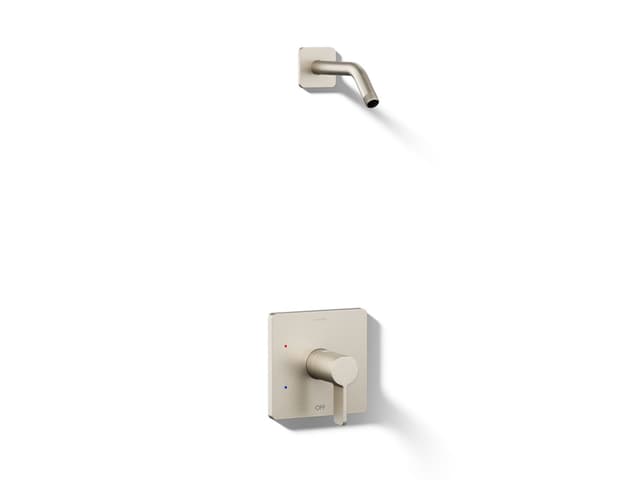 Kohler Parallel Rite-Temp shower trim kit, without showerhead - Vibrant Brushed Nickel