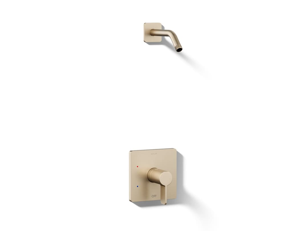 Kohler Parallel Rite-Temp shower trim kit, without showerhead - Vibrant Brushed Bronze by Kohler