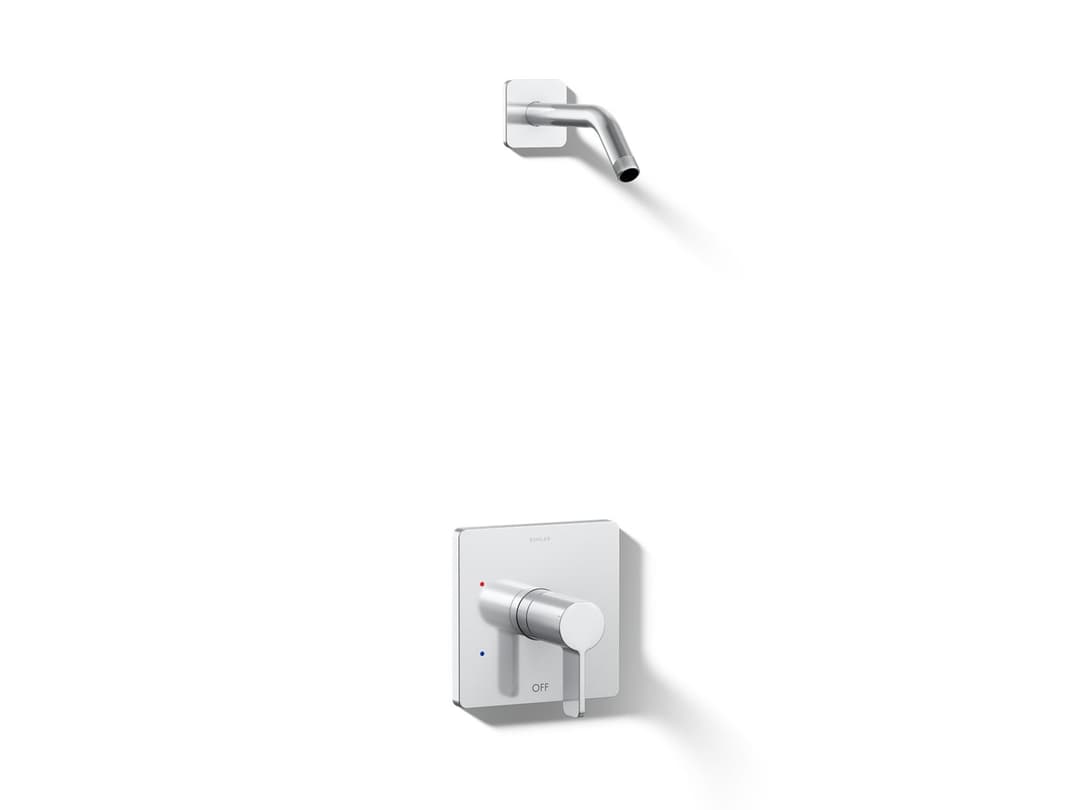 Kohler Parallel Rite-Temp shower trim kit, without showerhead - Polished Chrome by Kohler