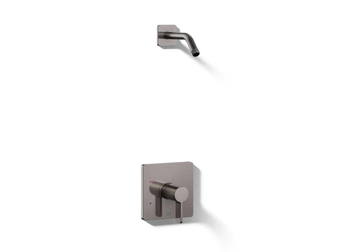 Kohler Parallel Rite-Temp shower trim kit, without showerhead - Vibrant Titanium by Kohler