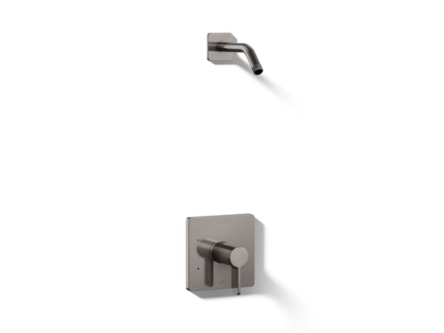 Kohler Parallel Rite-Temp shower trim kit, without showerhead - Vibrant Titanium