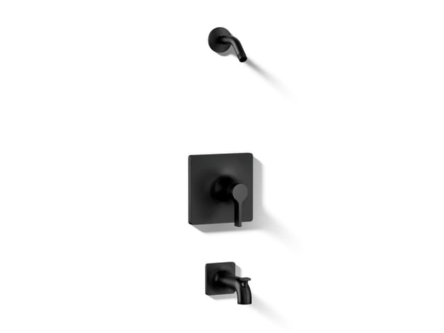 Kohler Venza Rite-Temp bath and shower trim kit, without showerhead - Matte Black