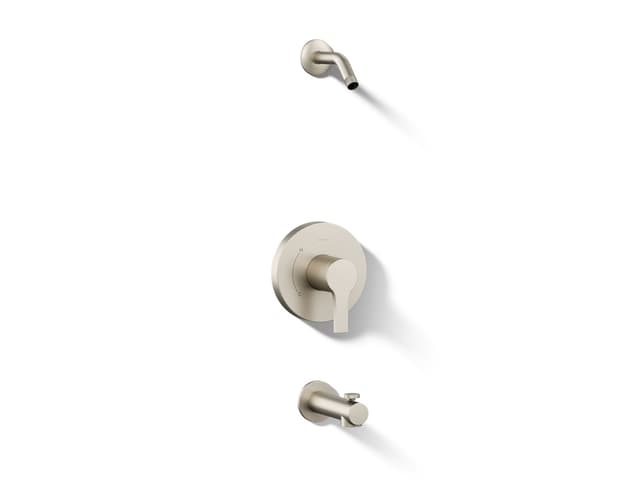 Kohler Elate Rite-Temp Bath And Shower Trim Kit Without Showerhead - Vibrant Brushed Nickel