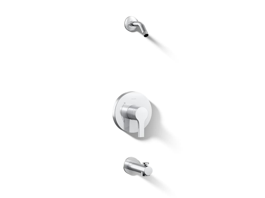 Kohler Elate Rite-Temp Bath And Shower Trim Kit Without Showerhead - Polished Chrome by Kohler