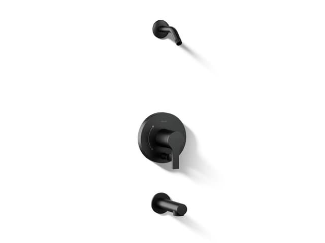 Kohler Elate Rite-Temp Bath And Shower Trim Kit With Push-Button Diverter Without Showerhead - Matte Black