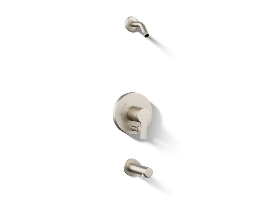 Kohler Elate Rite-Temp Bath And Shower Trim Kit With Push-Button Diverter Without Showerhead - Vibrant Brushed Nickel by Kohler