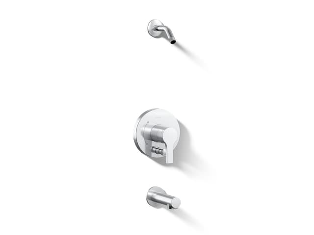 Kohler Elate Rite-Temp Bath And Shower Trim Kit With Push-Button Diverter Without Showerhead - Polished Chrome