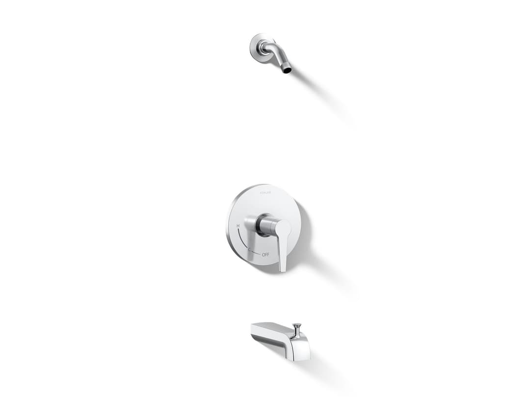 Kohler Pitch Rite-Temp bath and shower trim kit, without showerhead - Polished Chrome by Kohler