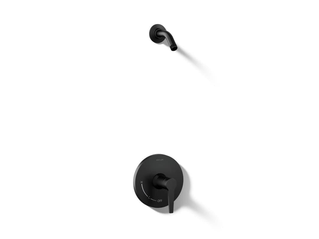 Kohler Pitch Rite-Temp shower trim kit, without showerhead - Matte Black by Kohler