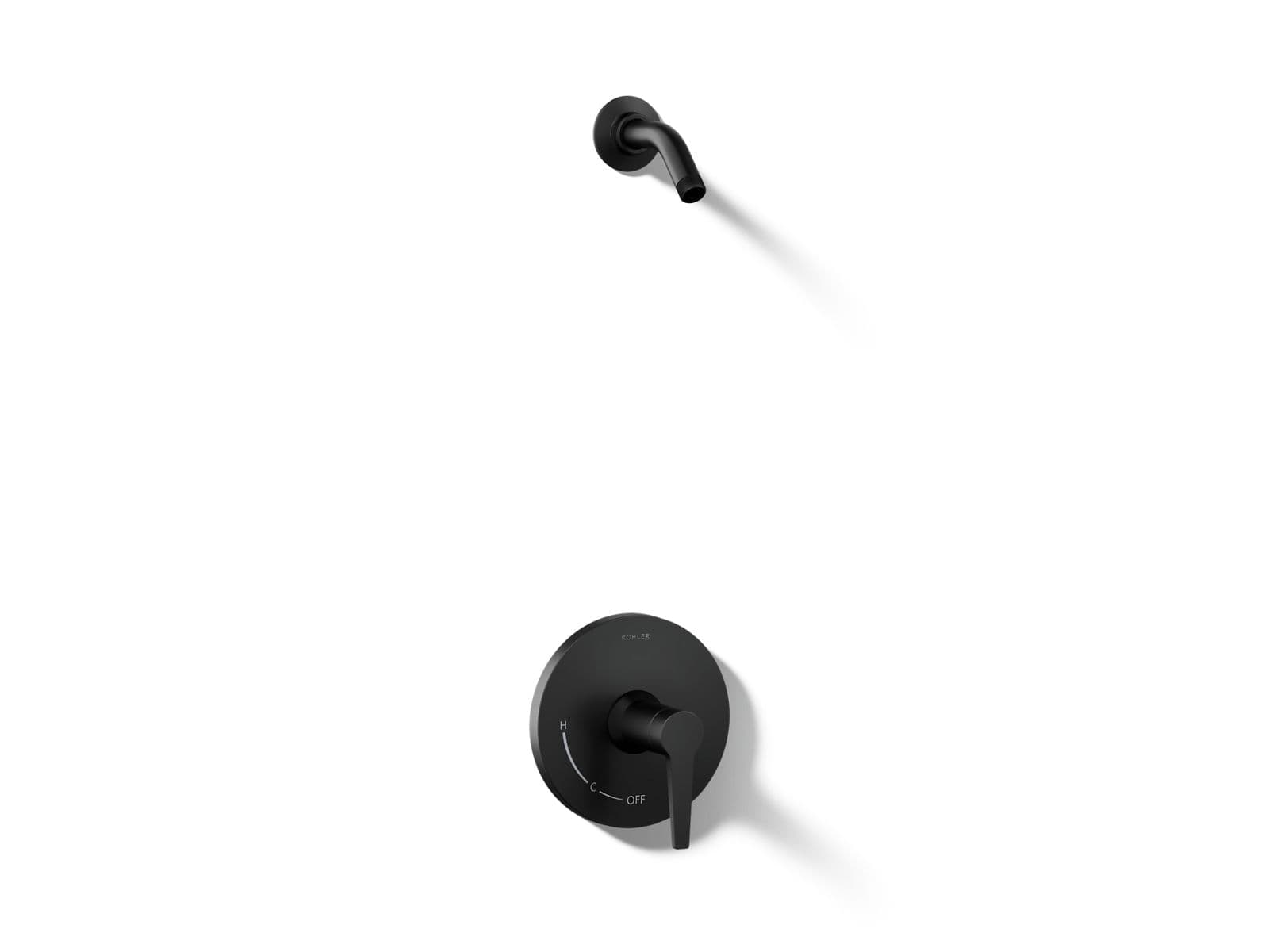 Kohler Pitch Rite-Temp shower trim kit, without showerhead - Matte Black by Kohler