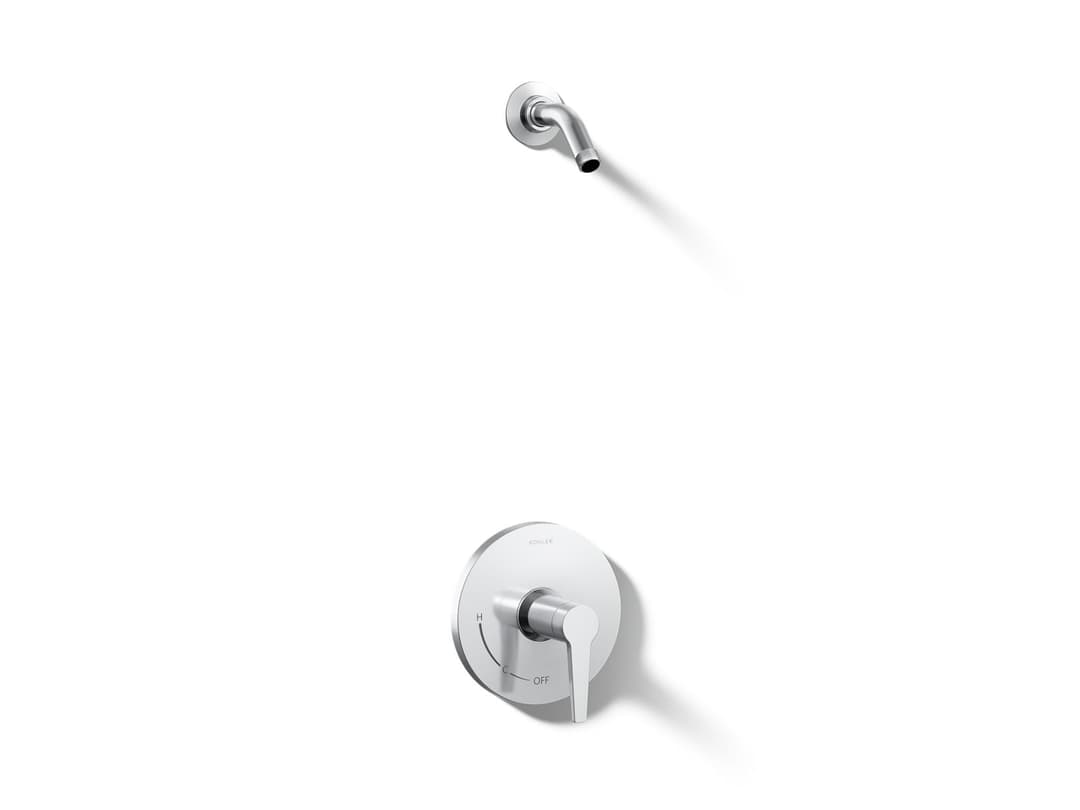 Kohler Pitch Rite-Temp shower trim kit, without showerhead - Polished Chrome by Kohler