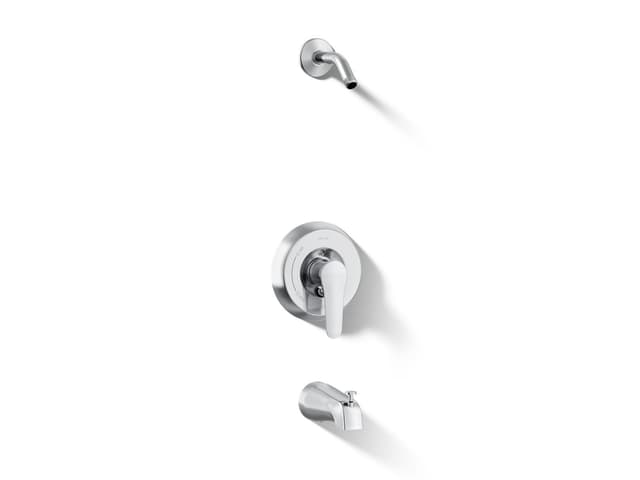 Kohler July Rite-Temp bath and shower trim kit, without showerhead - Polished Chrome