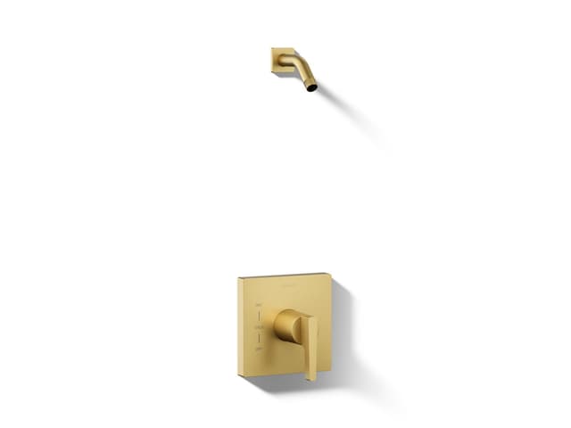 Kohler Honesty Rite-Temp shower trim kit, without showerhead - Vibrant Brushed Moderne Brass
