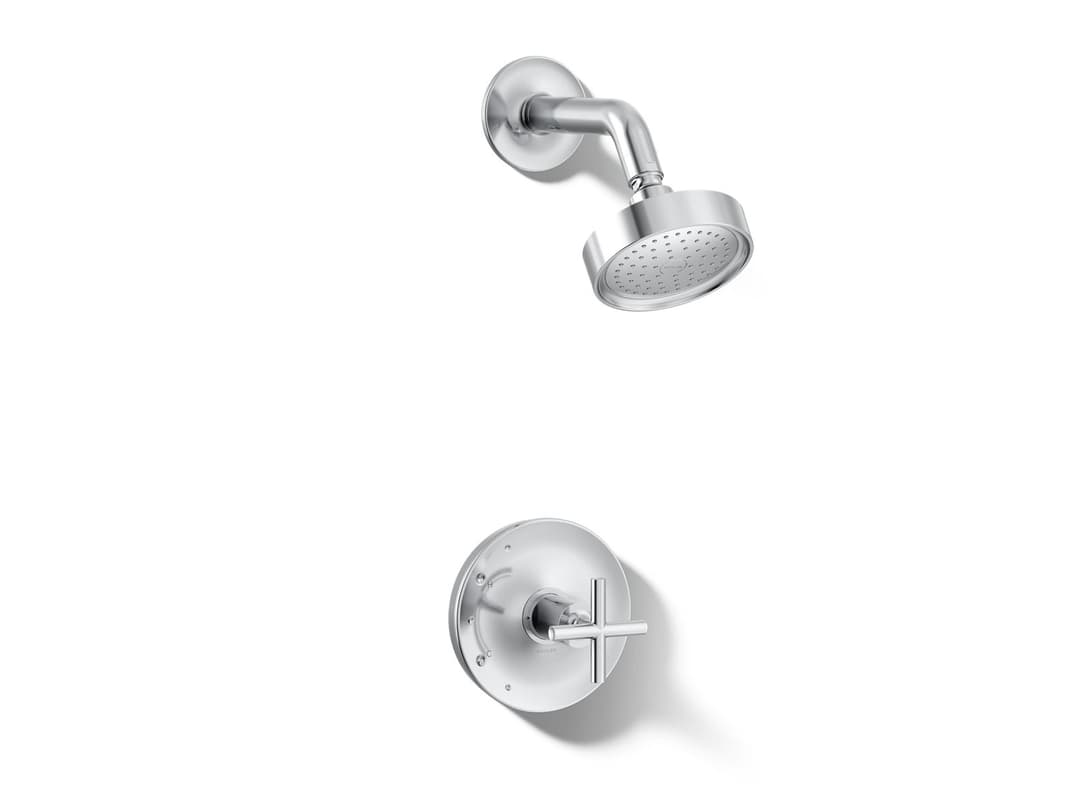 Kohler Purist Rite-Temp shower trim kit with cross handle, 2.5 gpm - Polished Chrome by Kohler