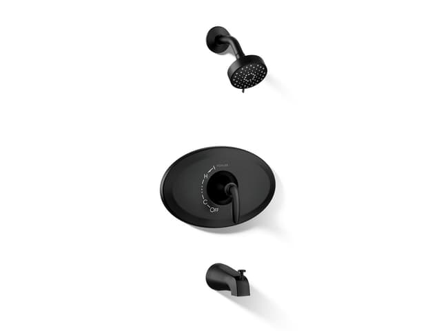 Kohler Remodel Rite-Temp bath and shower trim kit, 1.75 gpm - Matte Black