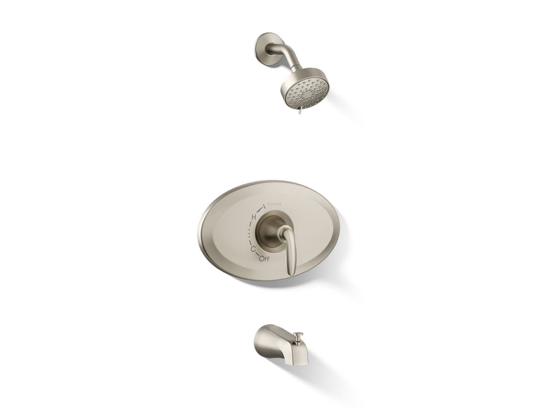 Kohler Remodel Rite-Temp bath and shower trim kit, 1.75 gpm - Vibrant Brushed Nickel by Kohler