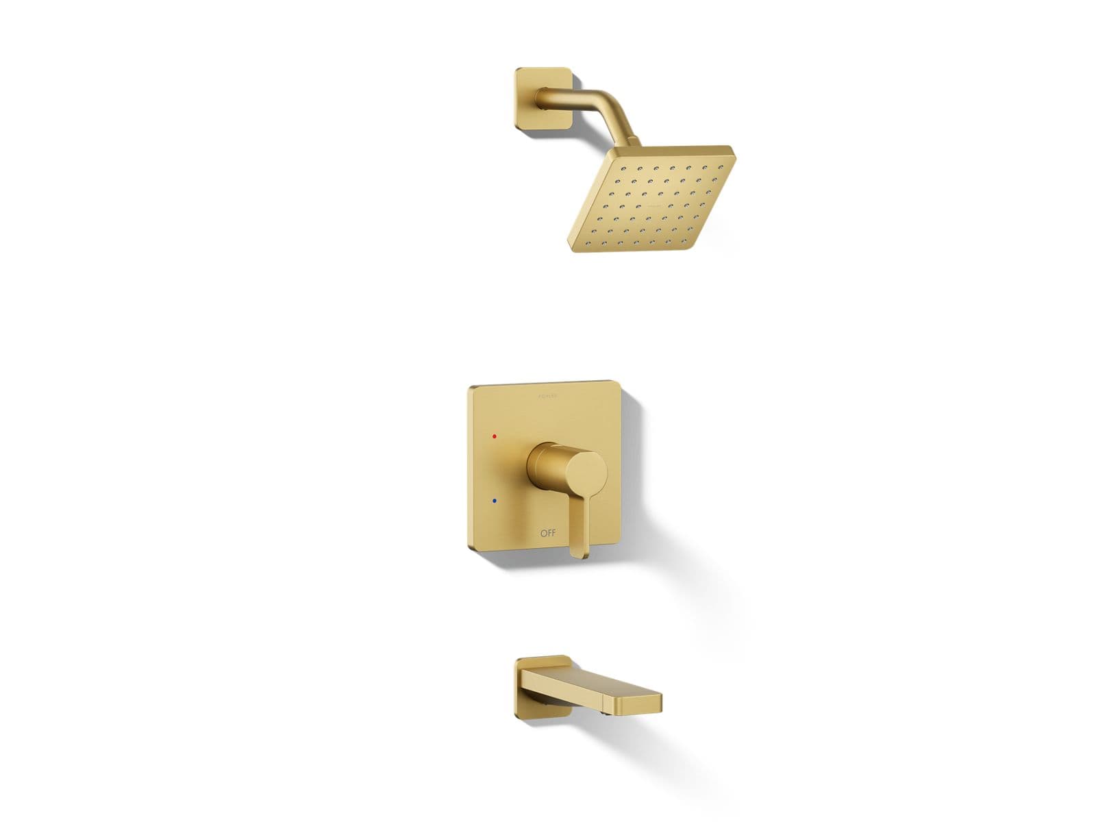 Kohler Parallel Rite-Temp bath and shower trim kit, 2.5 gpm - Vibrant Brushed Moderne Brass by Kohler