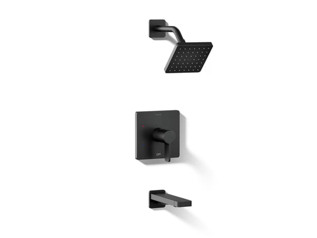 Kohler Parallel Rite-Temp bath and shower trim kit, 1.75 gpm - Matte Black
