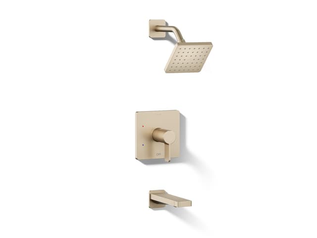Kohler Parallel Rite-Temp bath and shower trim kit, 1.75 gpm - Vibrant Brushed Bronze