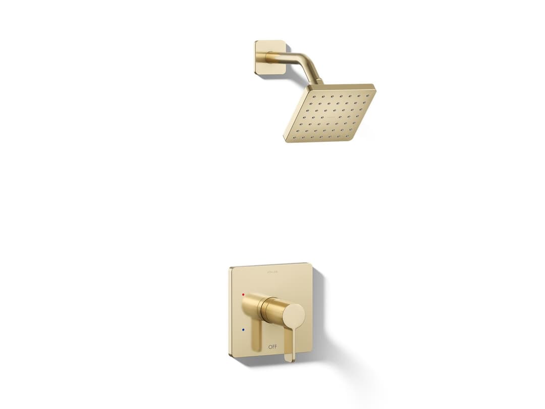 Kohler Parallel Rite-Temp shower trim kit,1.75 gpm - Vibrant French Gold by Kohler