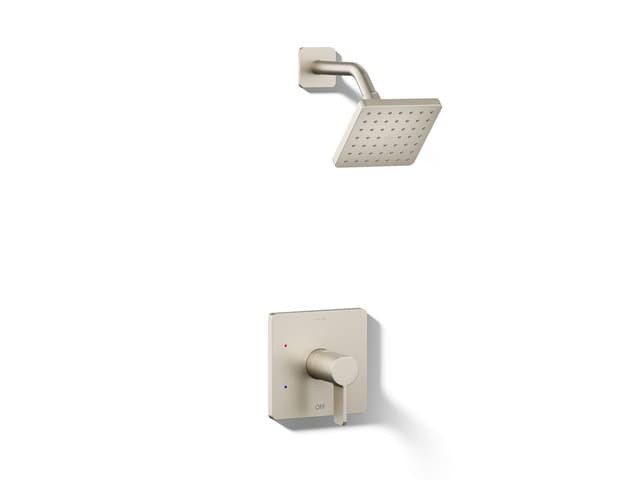 Kohler Parallel Rite-Temp shower trim kit, 2.5 gpm - Vibrant Brushed Nickel