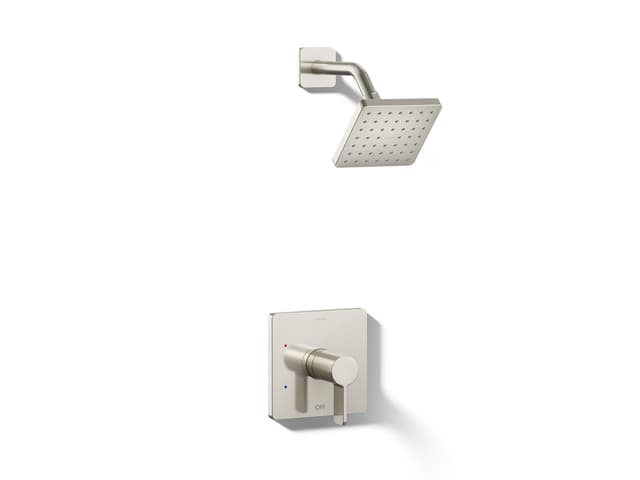Kohler Parallel Rite-Temp shower trim kit, 2.5 gpm - Vibrant Polished Nickel