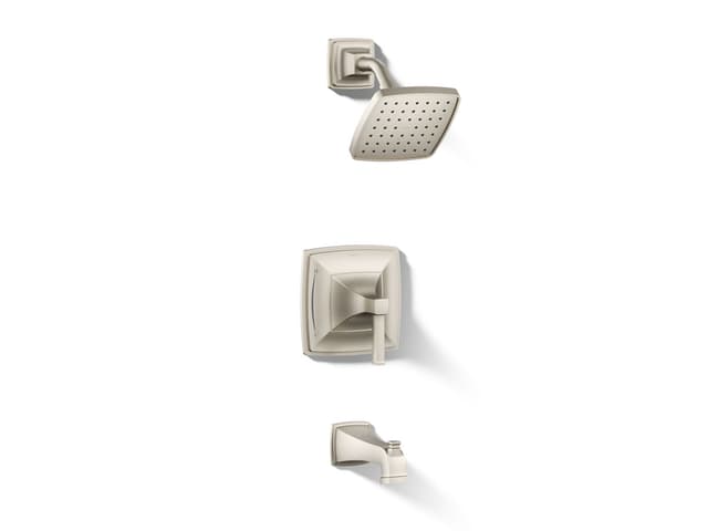 Kohler Riff Rite-Temp bath and shower trim kit, 1.75 gpm - Vibrant Brushed Nickel