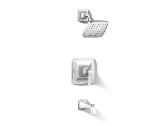 Kohler Riff Rite-Temp bath and shower trim kit, 1.75 gpm - Polished Chrome