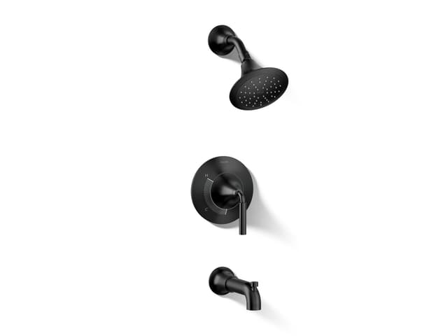 Kohler ToneE Rite-Temp bath and shower trim kit, 1.75 gpm - Matte Black