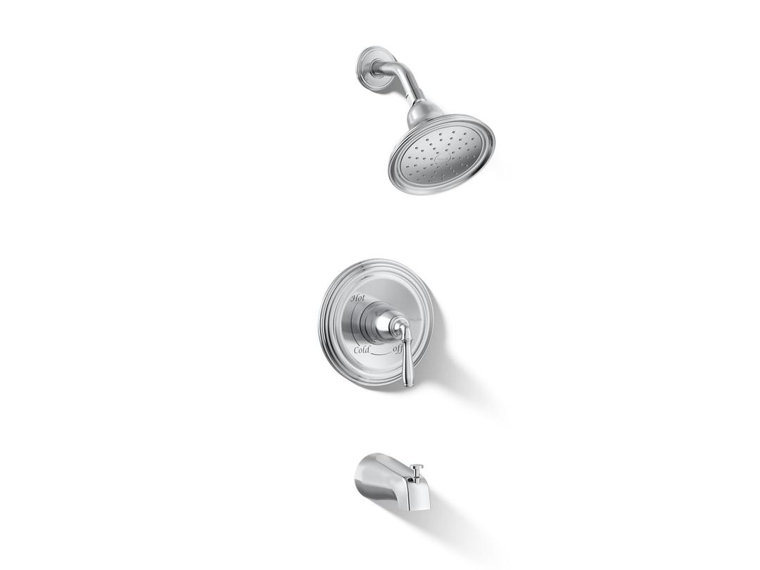 Kohler Devonshire Rite-Temp bath and shower trim kit, 1.75 gpm, slip-fit spout - Polished Chrome by Kohler