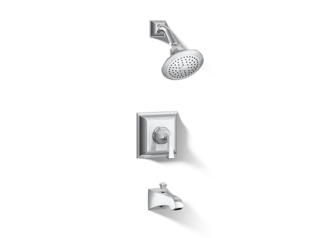 Kohler Memoirs Stately Rite-Temp bath and shower trim kit, 2.5 gpm - Polished Chrome