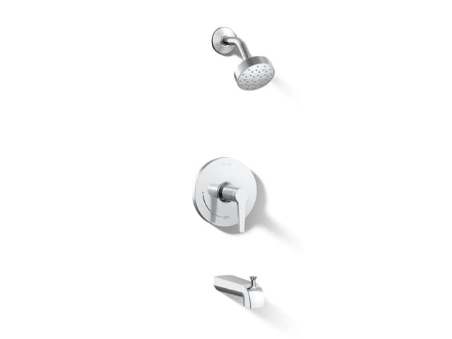 Kohler Pitch Rite-Temp bath and shower trim kit, 1.75 gpm - Polished Chrome
