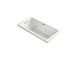 Kohler Underscore Rectangle 60'' x 30'' Heated BubbleMassageE air bath with whirlpool, end drain - Dune - image 1