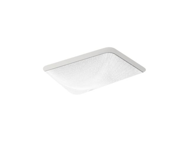 SartorialE Herringbone Caxton 20'' rectangular undermount vessel bathroom sink - White Sartorial Herringbone
