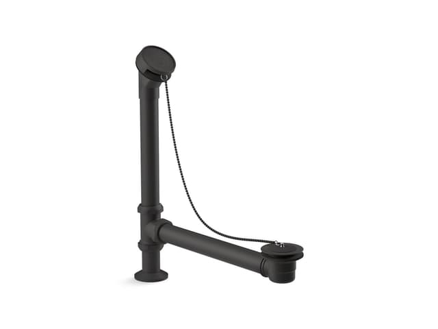 Kohler AntiqueE Bath drain, chain and rubber stopper - Matte Black