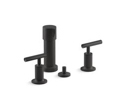 Kohler Purist Vertical spray bidet faucet with lever handles - Matte Black - image 1