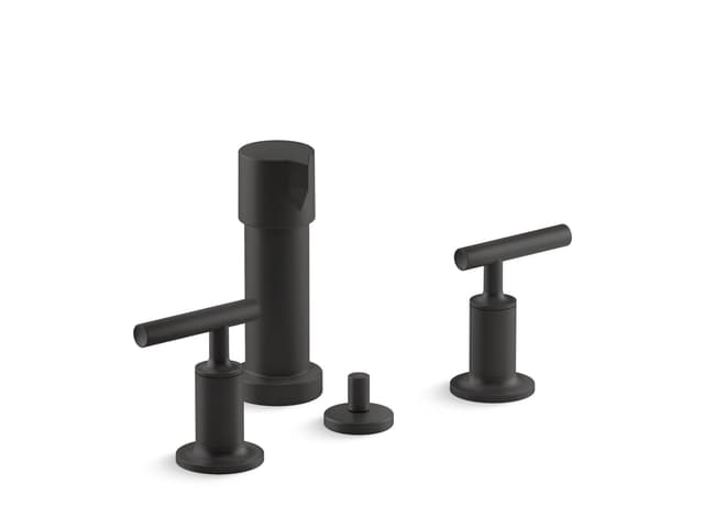 Kohler Purist Vertical spray bidet faucet with lever handles - Matte Black