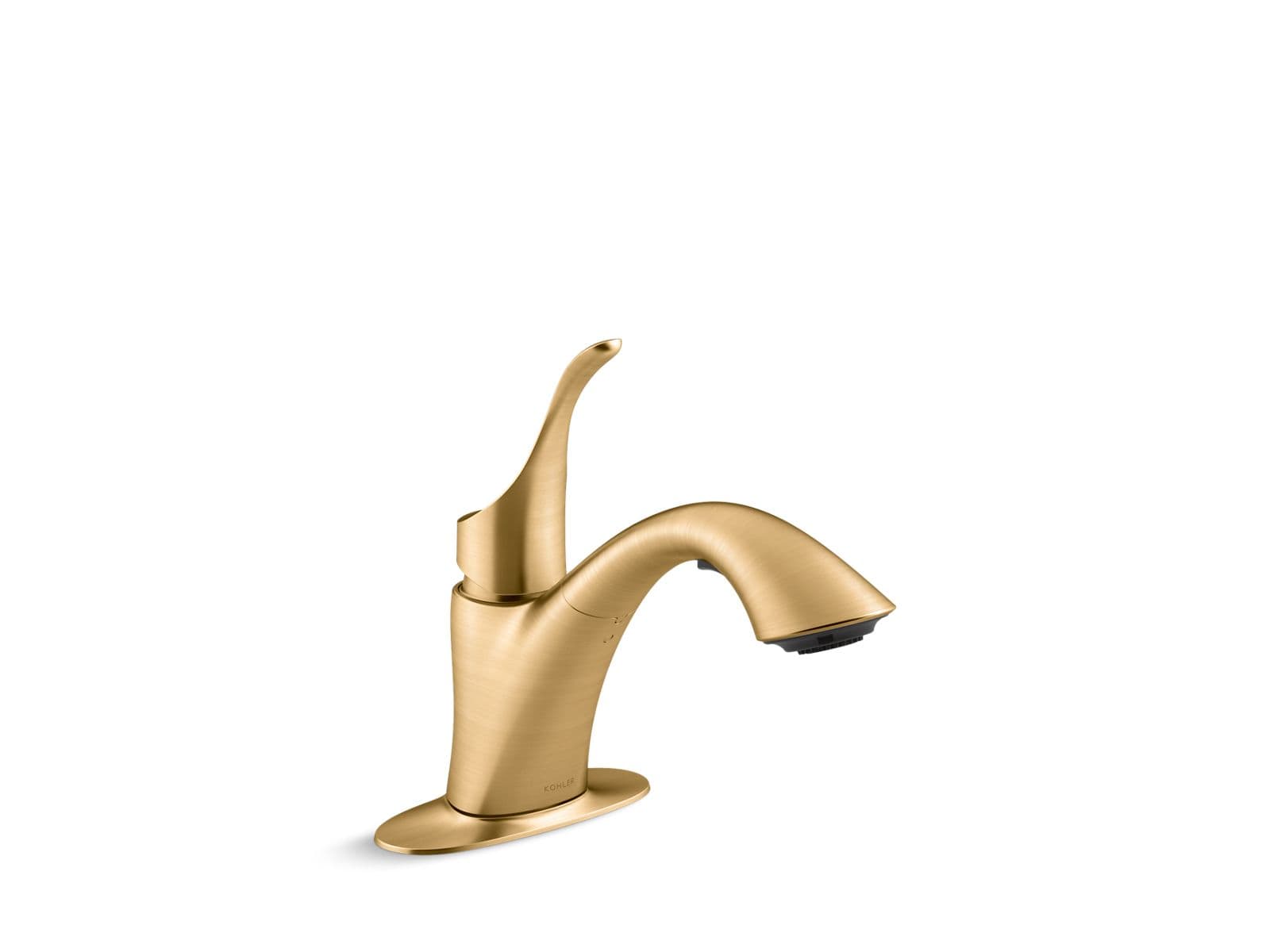 Kohler Simplice Pull-out laundry sink faucet with two-function sprayhead - Vibrant Brushed Moderne Brass by Kohler