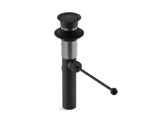Kohler Premier pop-up drain, exposed, without overflow - Matte Black