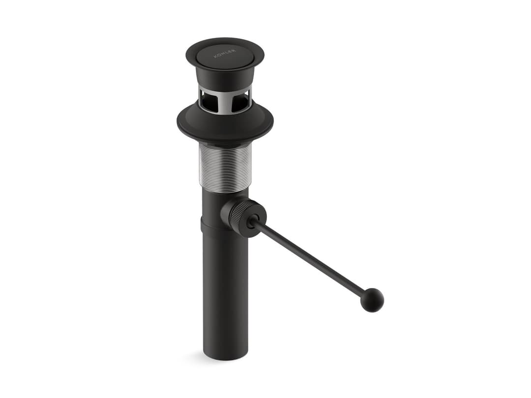 Kohler Premier pop-up drain, exposed, with overflow - Matte Black by Kohler