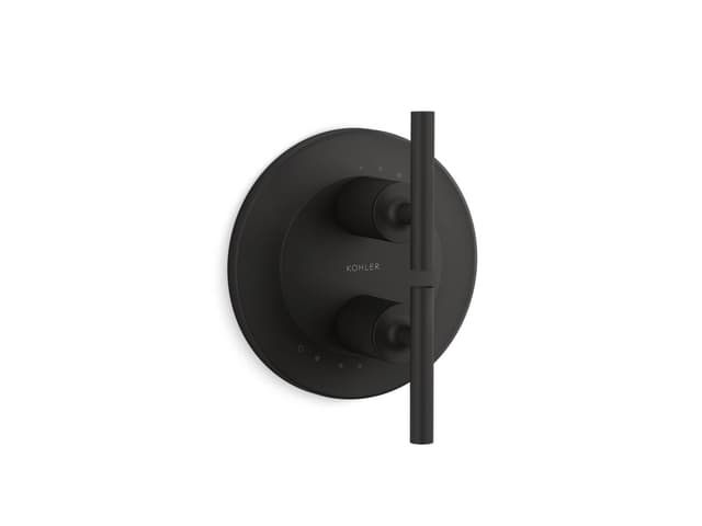 Kohler Purist MasterShower temperature and volume control valve trim - Matte Black