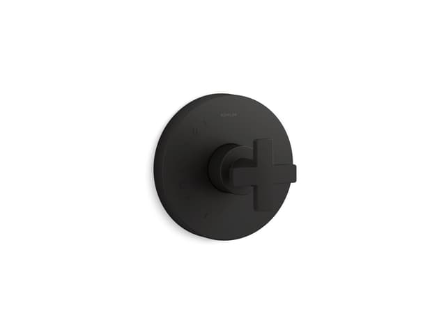 Kohler Composed Rite-Temp valve trim with cross handle - Matte Black