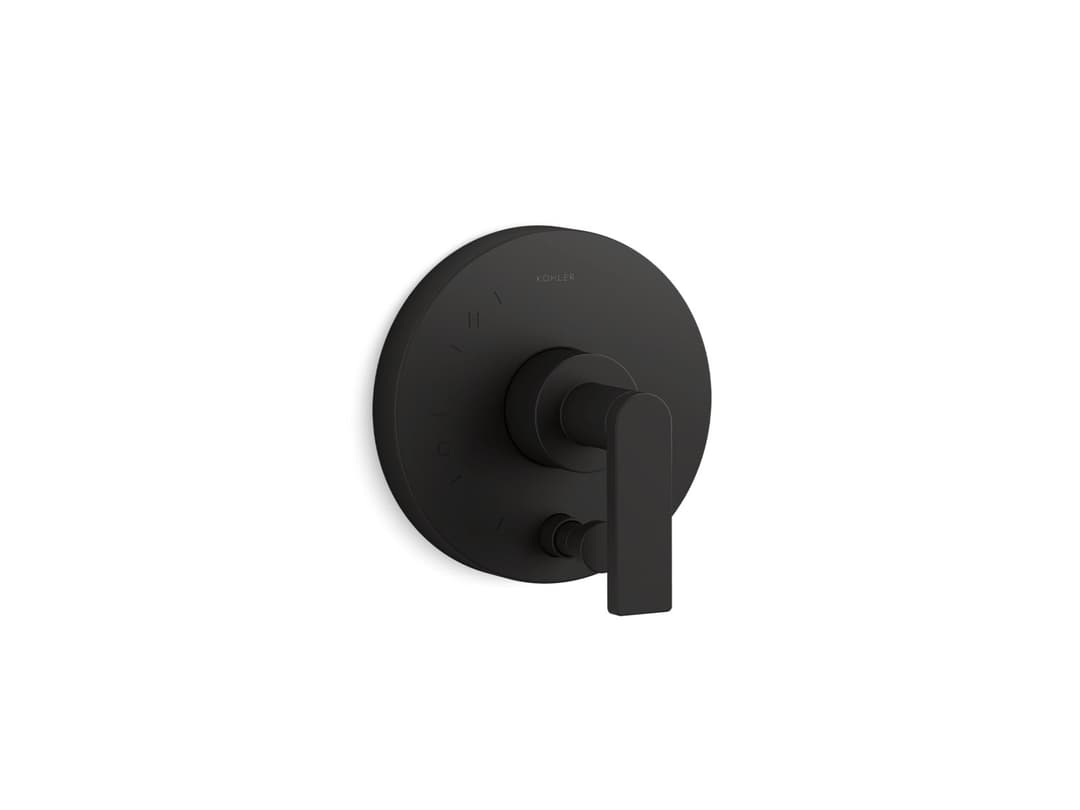 Kohler Composed Rite-Temp valve trim with push-button diverter and lever handle - Matte Black by Kohler