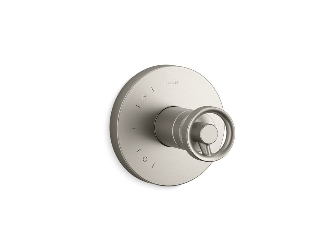 Kohler Components Rite-Temp valve trim with Industrial handle - Vibrant Brushed Nickel by Kohler