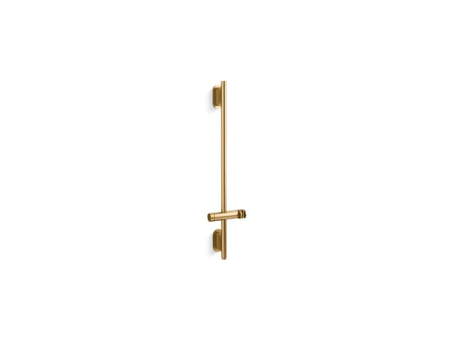 Kohler Statement 32'' deluxe slidebar with integrated water supply - Vibrant Brushed Moderne Brass