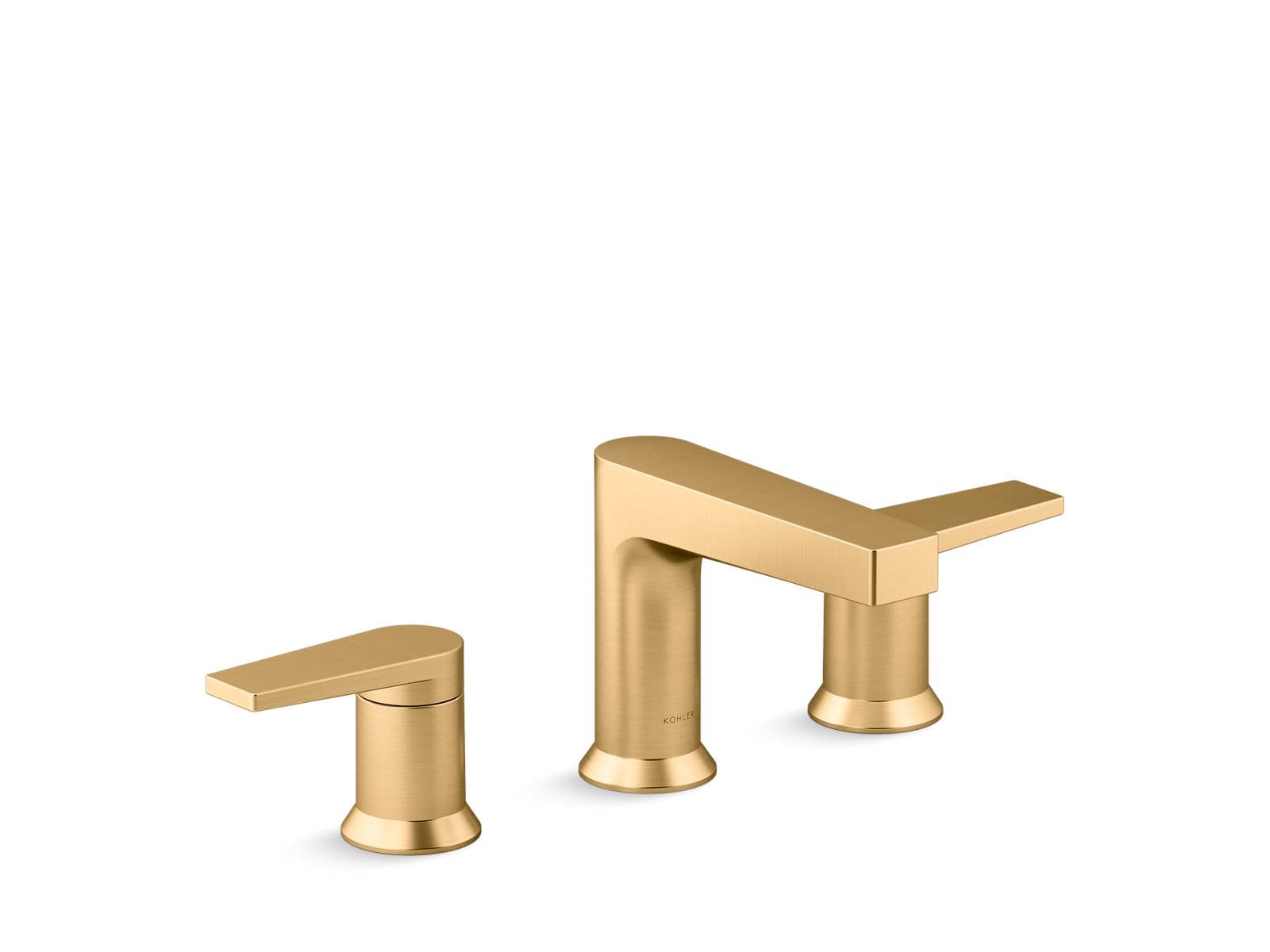 Kohler | Taut | Widespread Bathroom Sink Faucet - Vibrant Brushed Moderne Brass by Kohler