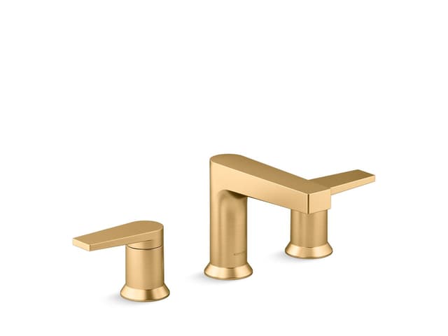 Kohler | Taut | Widespread Bathroom Sink Faucet - Vibrant Brushed Moderne Brass